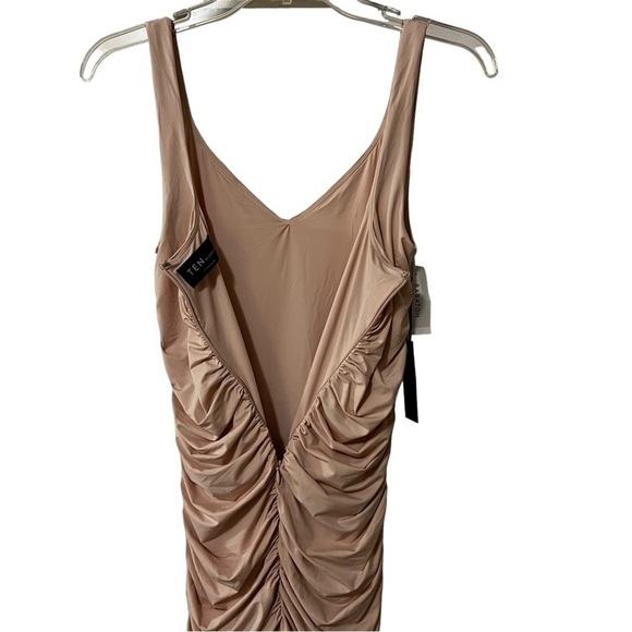 NWT ARITZIA TEN by BABATON Sparkle Cocktail Dress Rose Quartz Dusty Pink Ruched - Picture 10 of 16